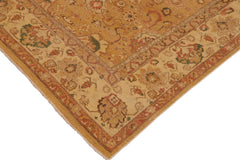 handmade Traditional Antique Gold Tan Hand Knotted RECTANGLE 100% WOOL area rug 9x12