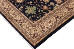 handmade Traditional Kafkaz Blue Beige Hand Knotted RECTANGLE 100% WOOL area rug 9 x 12
