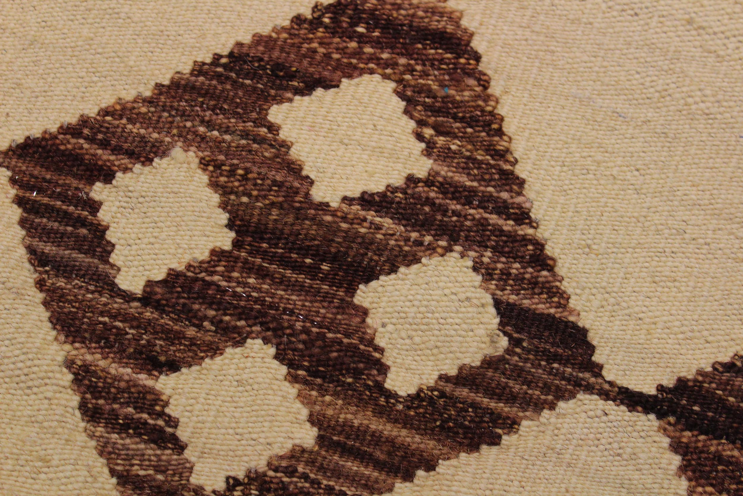 handmade Modern Kilim Beige Brown Hand-Woven RECTANGLE 100% WOOL area rug 6' x 8'
