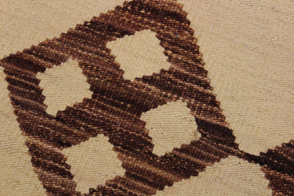 handmade Modern Kilim Beige Brown Hand-Woven RECTANGLE 100% WOOL area rug 6' x 8'