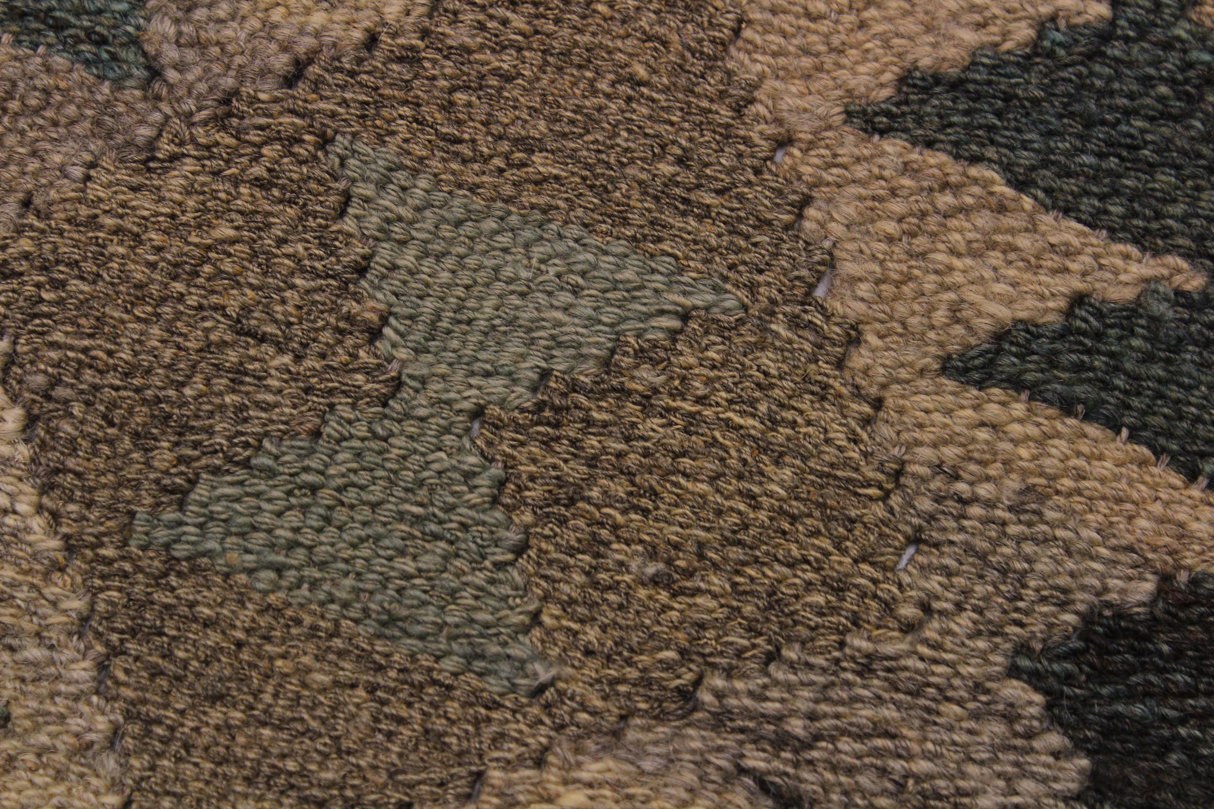 handmade Modern Kilim Tan Green Hand-Woven RECTANGLE 100% WOOL area rug 6' x 8'