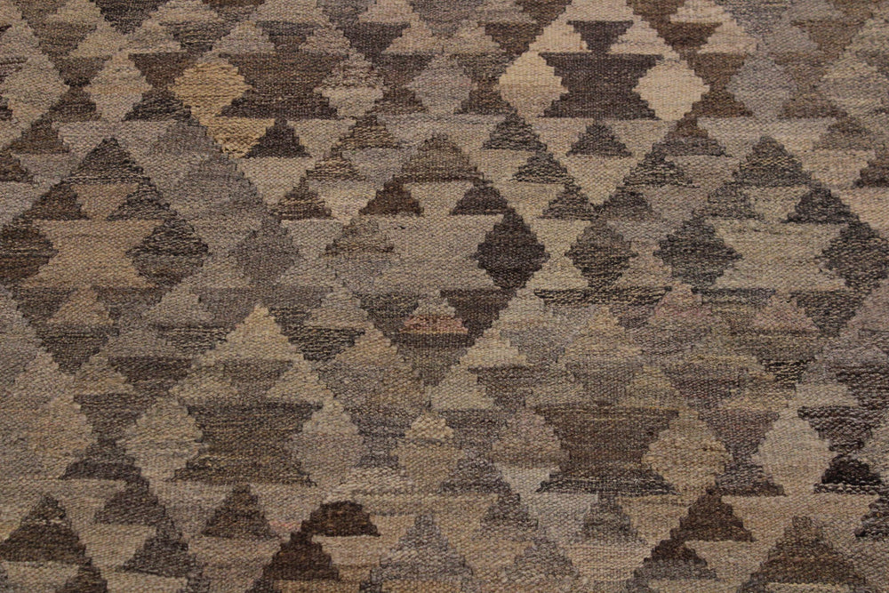 handmade Modern Kilim Tan Gray Hand-Woven RECTANGLE 100% WOOL area rug 6' x 8'