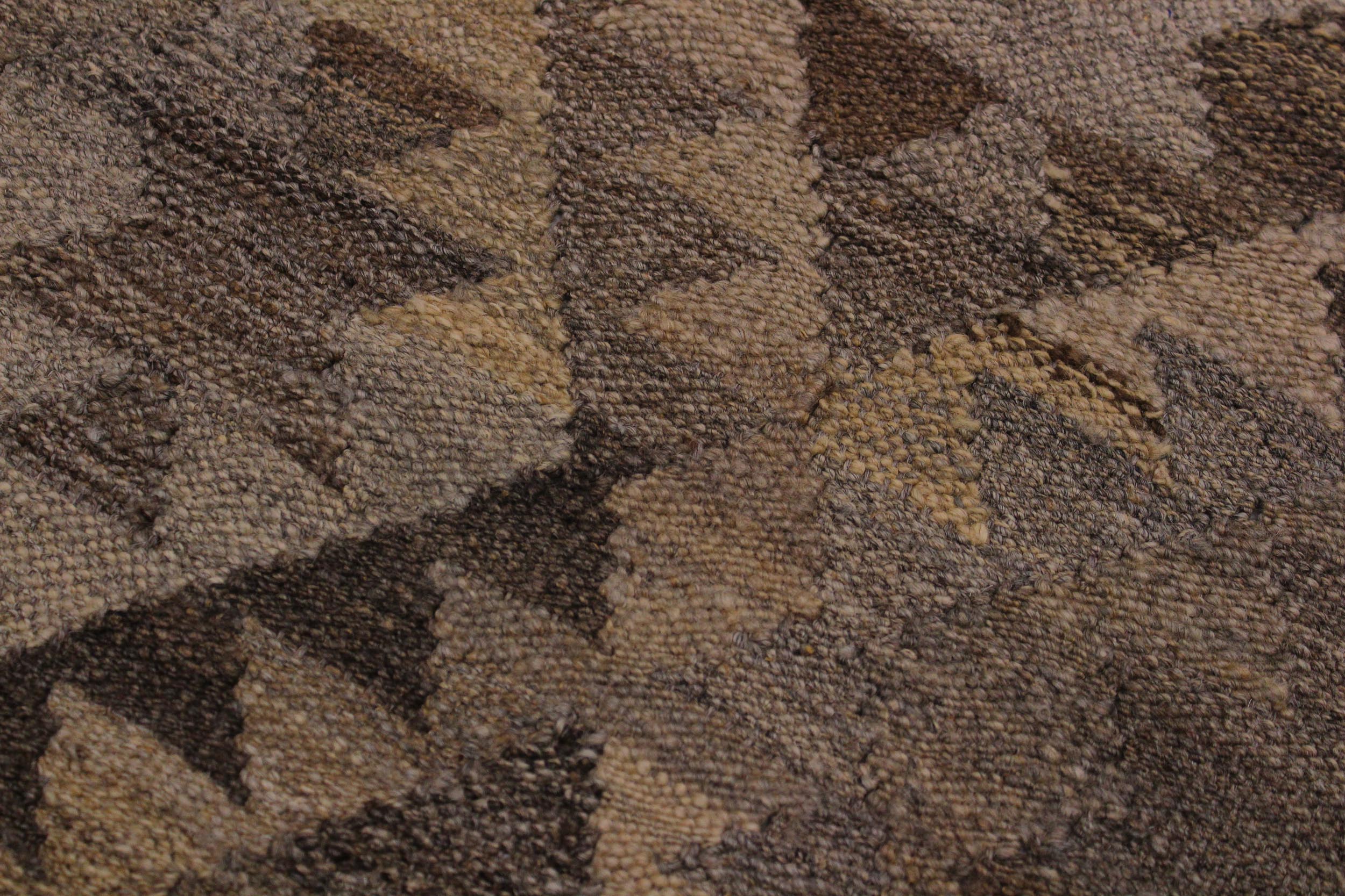 handmade Modern Kilim Tan Gray Hand-Woven RECTANGLE 100% WOOL area rug 6' x 8'