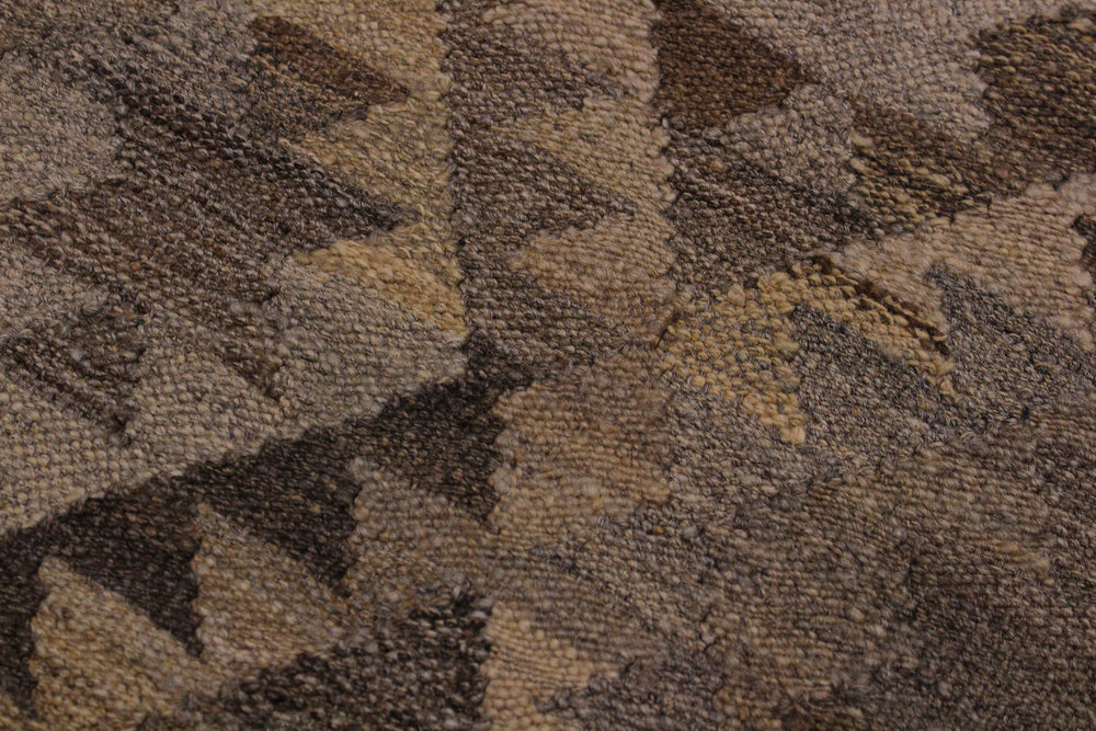 handmade Modern Kilim Tan Gray Hand-Woven RECTANGLE 100% WOOL area rug 6' x 8'