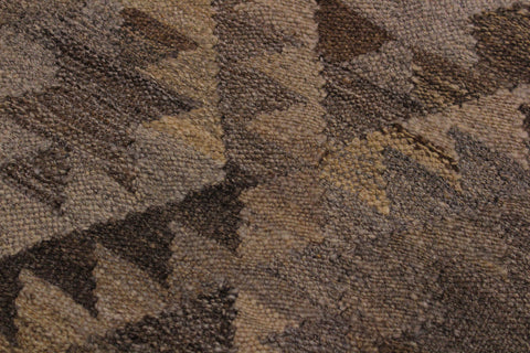handmade Modern Kilim Tan Gray Hand-Woven RECTANGLE 100% WOOL area rug 6' x 8'