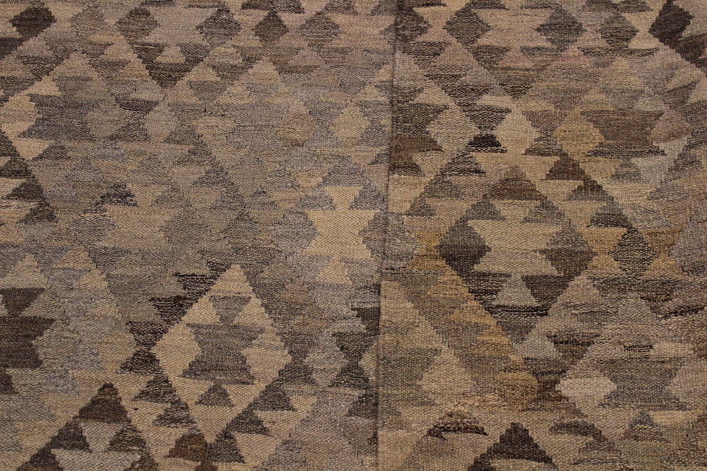 handmade Modern Kilim Tan Gray Hand-Woven RECTANGLE 100% WOOL area rug 6' x 8'