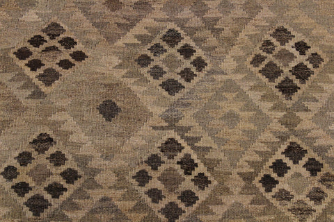 handmade Modern Kilim Tan Gray Hand-Woven RECTANGLE 100% WOOL area rug 5' x 7'