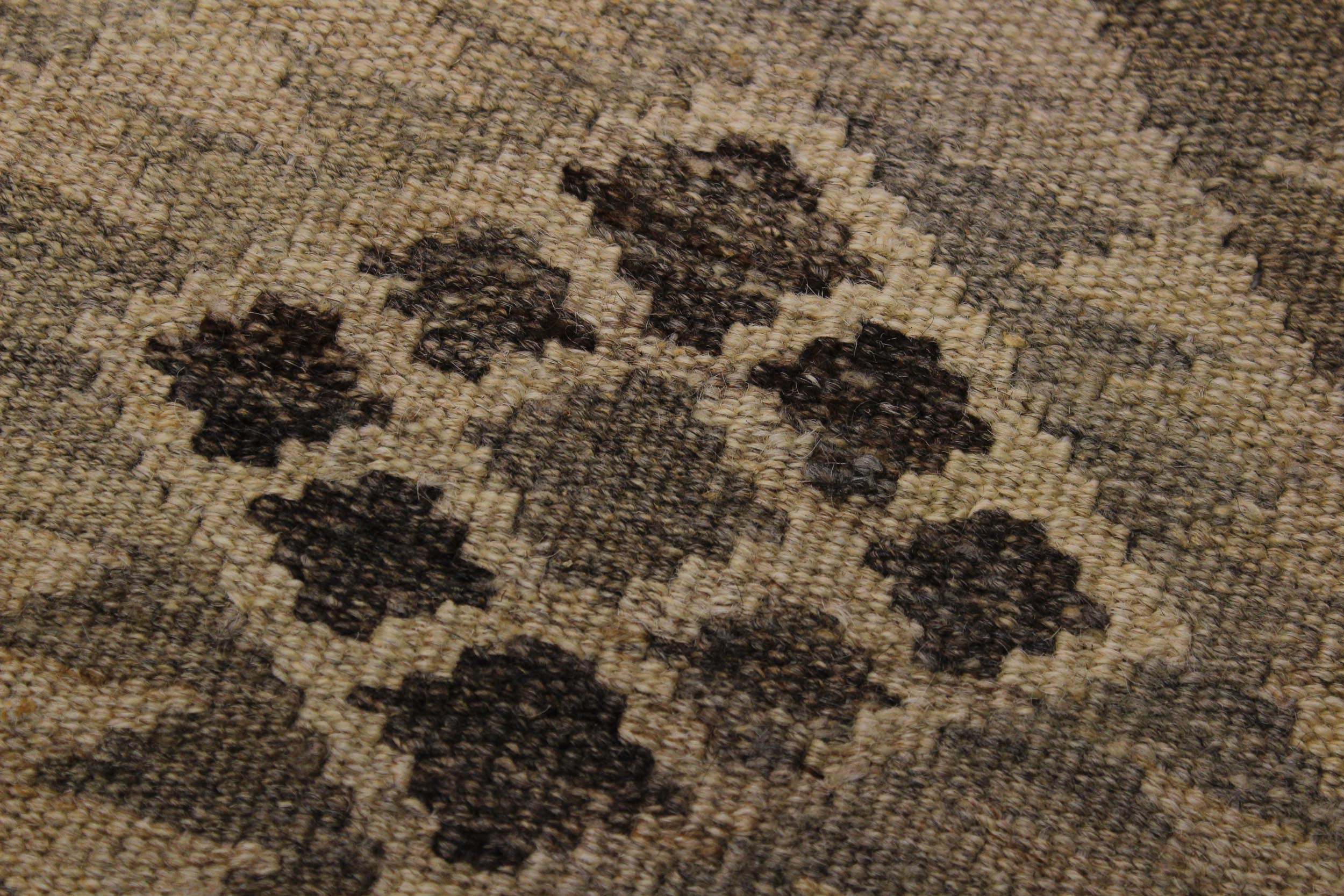handmade Modern Kilim Tan Gray Hand-Woven RECTANGLE 100% WOOL area rug 5' x 7'