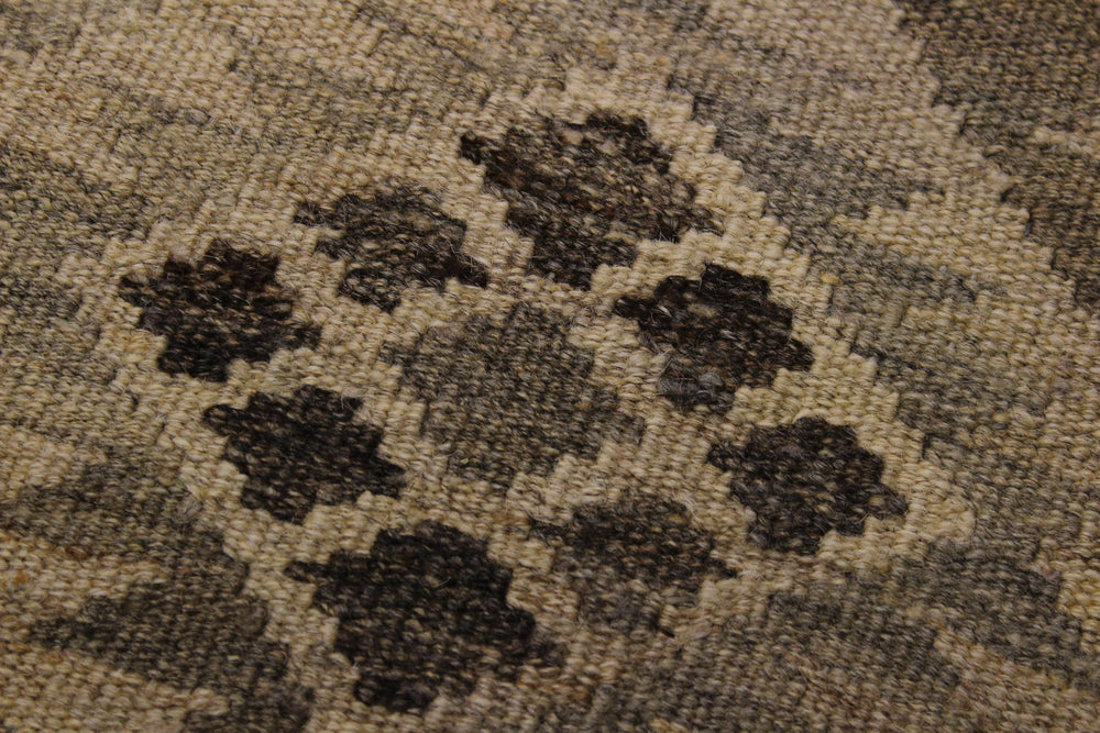 handmade Modern Kilim Tan Gray Hand-Woven RECTANGLE 100% WOOL area rug 5' x 7'