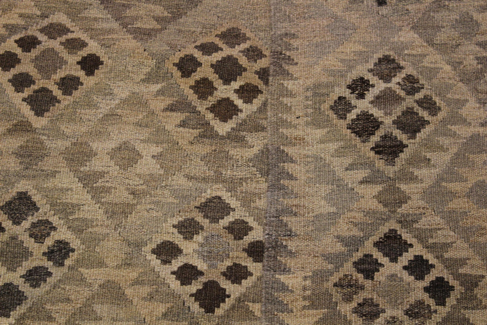 handmade Modern Kilim Tan Gray Hand-Woven RECTANGLE 100% WOOL area rug 5' x 7'