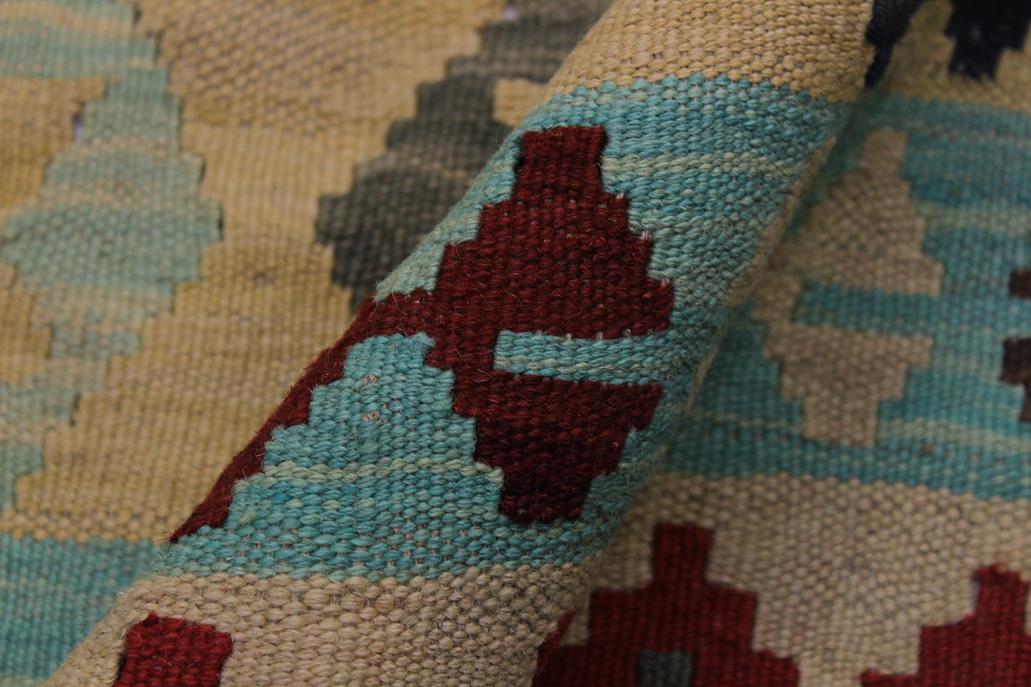 Flat Weave Kilim Antique Navaho Vintage handmade Modern Kilim Tan Red Hand-Woven Rectangle 100% Wool Area Rug 5x7 