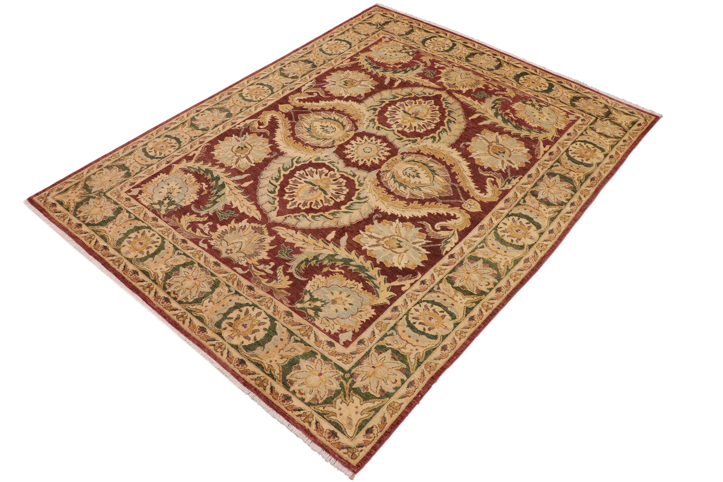 handmade Traditional Kafkaz Brown Green Hand Knotted RECTANGLE 100% WOOL area rug 9' x 12'