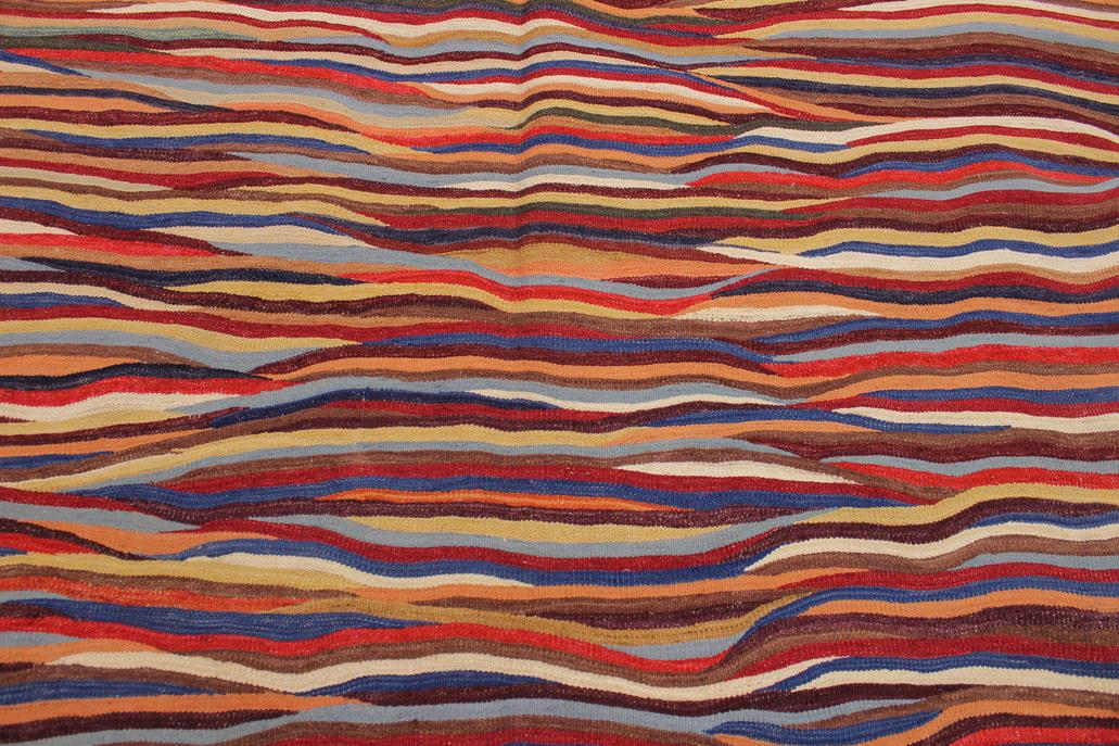 Flat Weave Kilim Antique Navaho Vintage handmade Modern Kilim Red Blue Hand-Woven Rectangle 100% Wool Area Rug 6x8 
