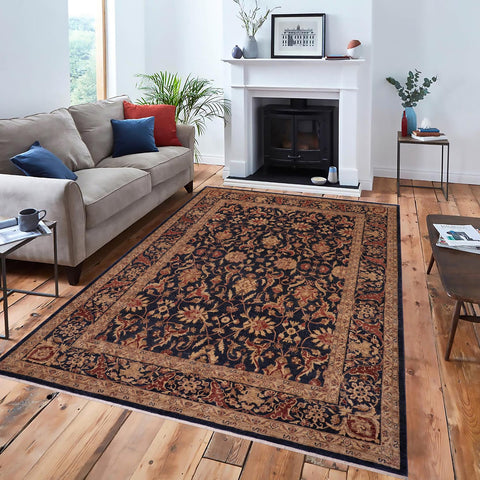 handmade Transitional Kafkaz Drk. Blue Copper Hand Knotted RECTANGLE 100% WOOL area rug 10' x 11'