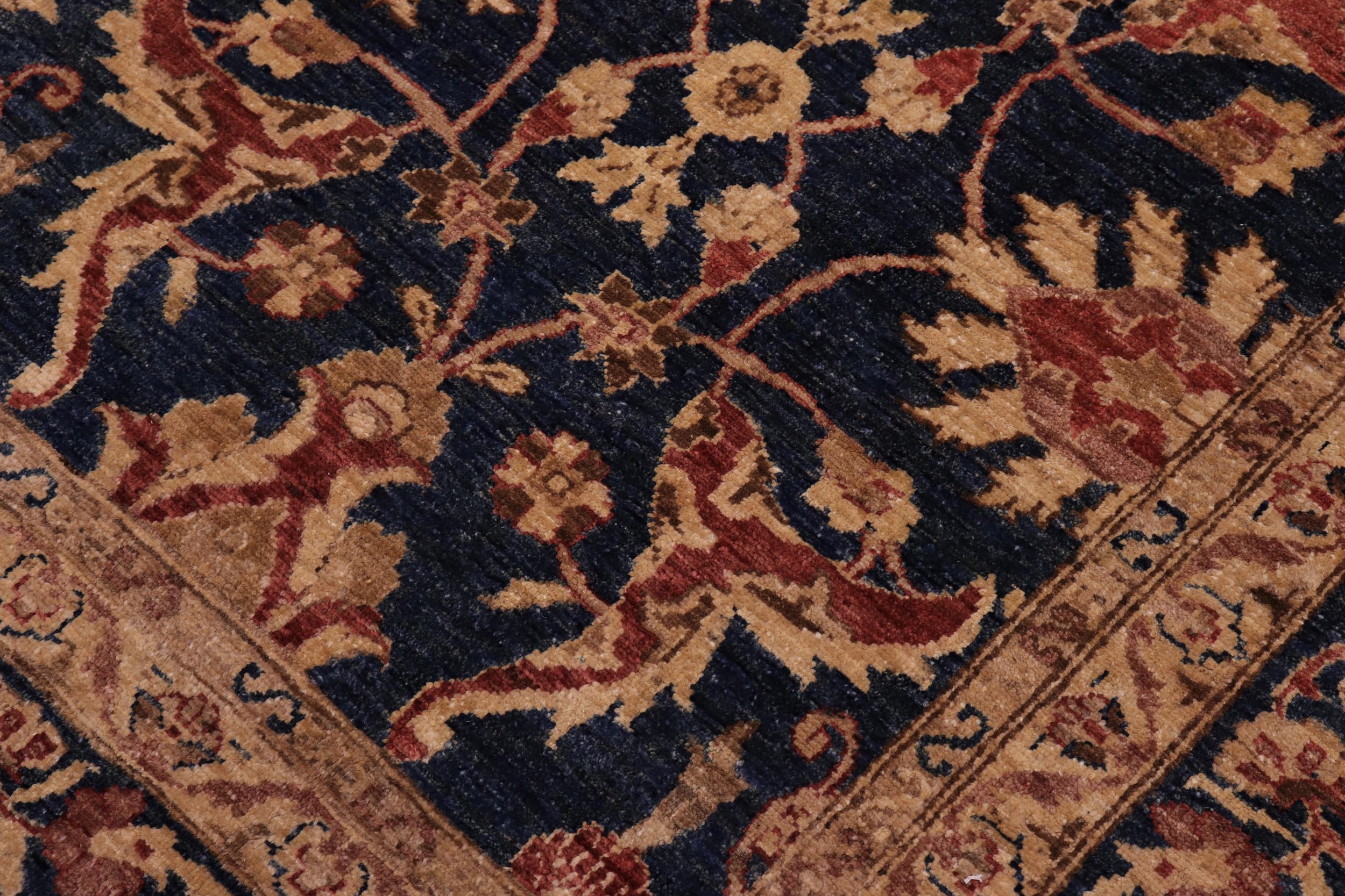 handmade Transitional Kafkaz Drk. Blue Copper Hand Knotted RECTANGLE 100% WOOL area rug 10' x 11'
