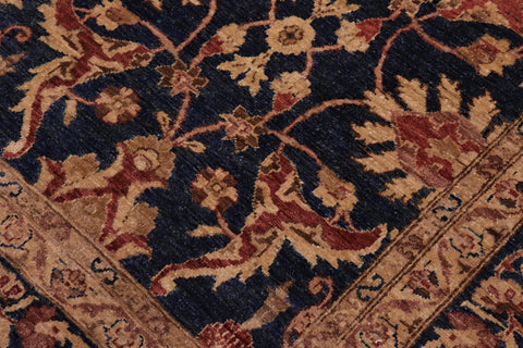 handmade Transitional Kafkaz Drk. Blue Copper Hand Knotted RECTANGLE 100% WOOL area rug 10' x 11'