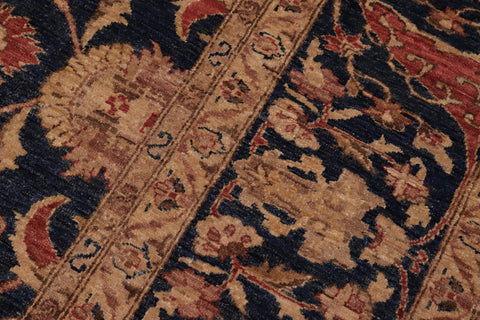 handmade Transitional Kafkaz Drk. Blue Copper Hand Knotted RECTANGLE 100% WOOL area rug 10' x 11'