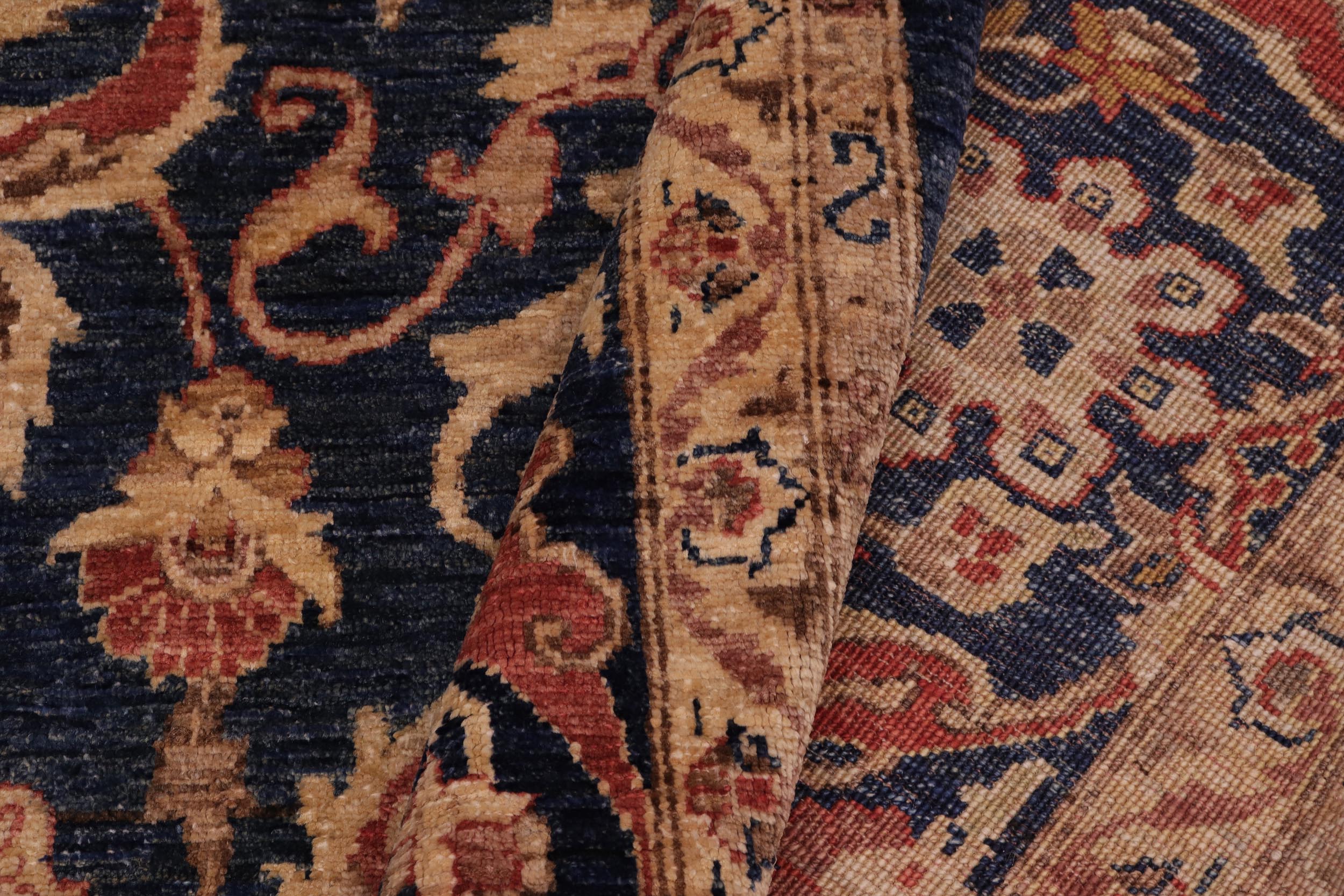 handmade Transitional Kafkaz Drk. Blue Copper Hand Knotted RECTANGLE 100% WOOL area rug 10' x 11'