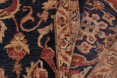 handmade Transitional Kafkaz Drk. Blue Copper Hand Knotted RECTANGLE 100% WOOL area rug 10' x 11'