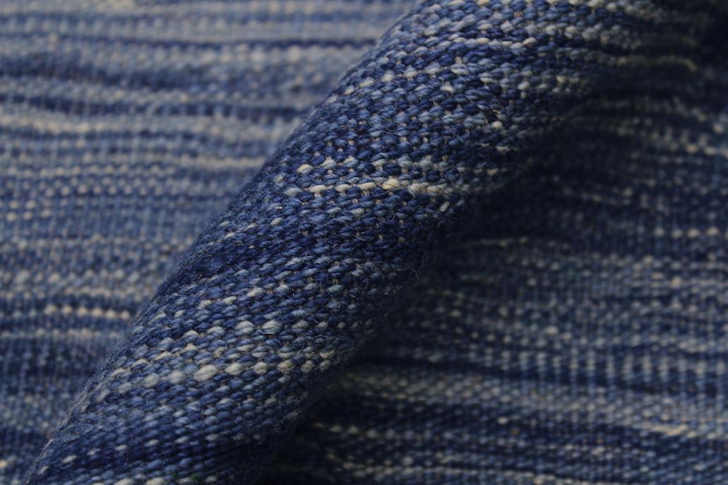 Flat Weave Kilim Antique Navaho Vintage handmade Modern Kilim Blue Beige Hand-Woven Rectangle 100% Wool Area Rug 9x12 