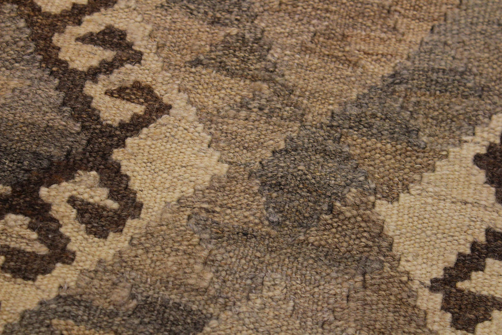 handmade Modern Kilim Tan Gray Hand-Woven RECTANGLE 100% WOOL area rug 6' x 8'