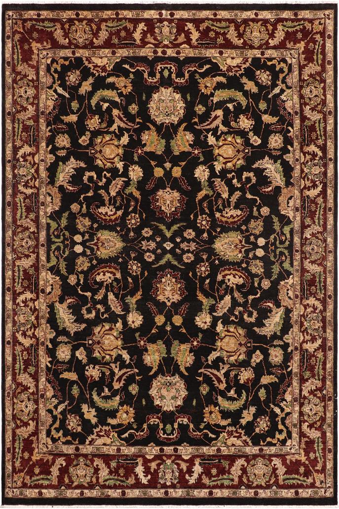 handmade Traditional Kafkaz Black Red Hand Knotted RECTANGLE 100% WOOL area rug 9 x 11