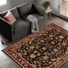 handmade Traditional Kafkaz Black Red Hand Knotted RECTANGLE 100% WOOL area rug 9 x 11