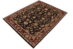 handmade Traditional Kafkaz Black Red Hand Knotted RECTANGLE 100% WOOL area rug 9 x 11