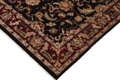 handmade Traditional Kafkaz Black Red Hand Knotted RECTANGLE 100% WOOL area rug 9 x 11