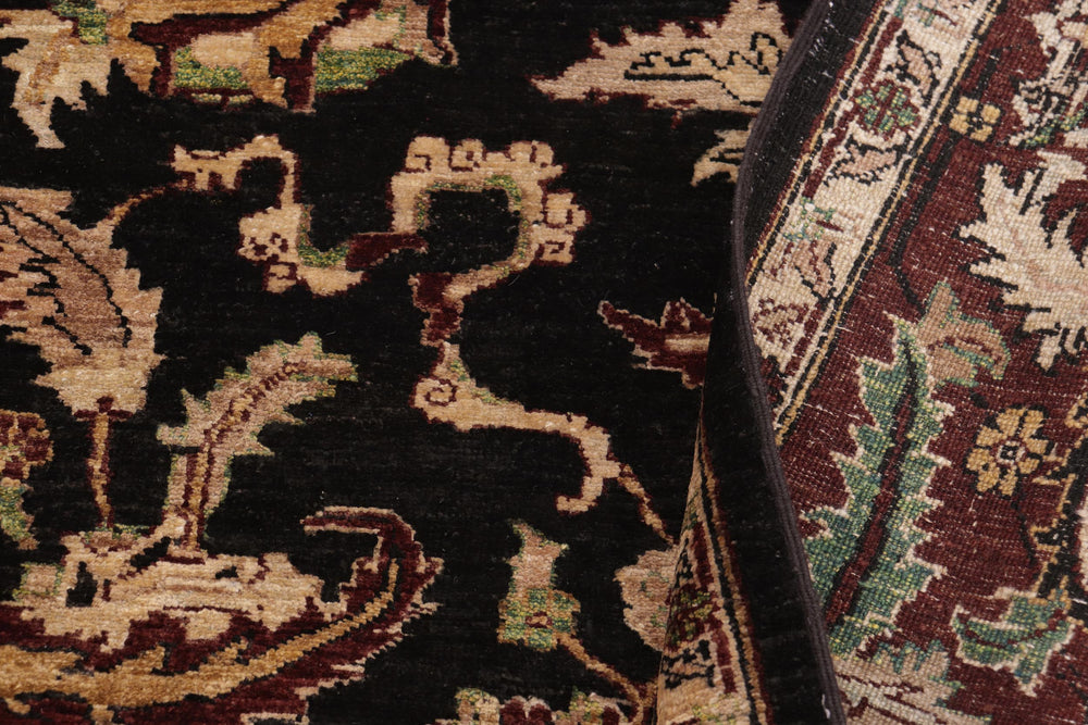 handmade Traditional Kafkaz Black Red Hand Knotted RECTANGLE 100% WOOL area rug 9x11