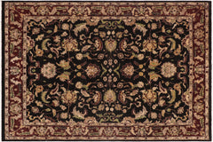 handmade Traditional Kafkaz Black Red Hand Knotted RECTANGLE 100% WOOL area rug 9x11