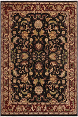 handmade Traditional Kafkaz Black Red Hand Knotted RECTANGLE 100% WOOL area rug 9 x 11