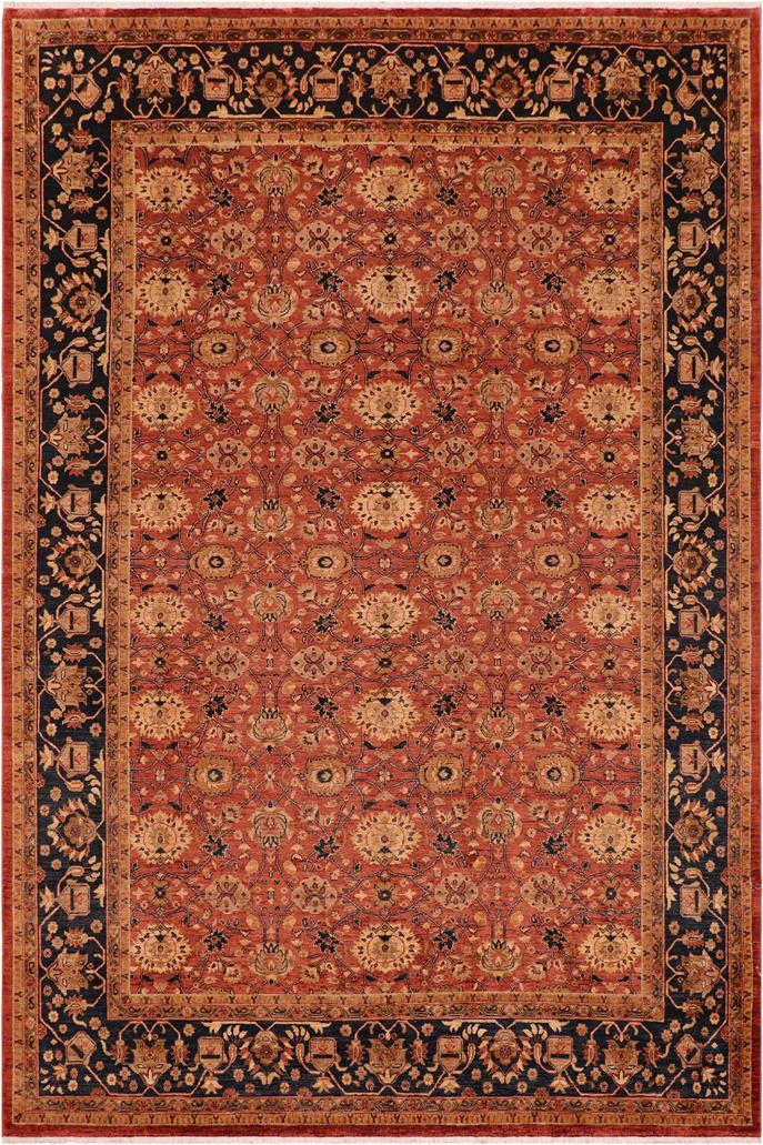 handmade Transitional Kafkaz Red Blue Hand Knotted RECTANGLE 100% WOOL area rug 9 x 12