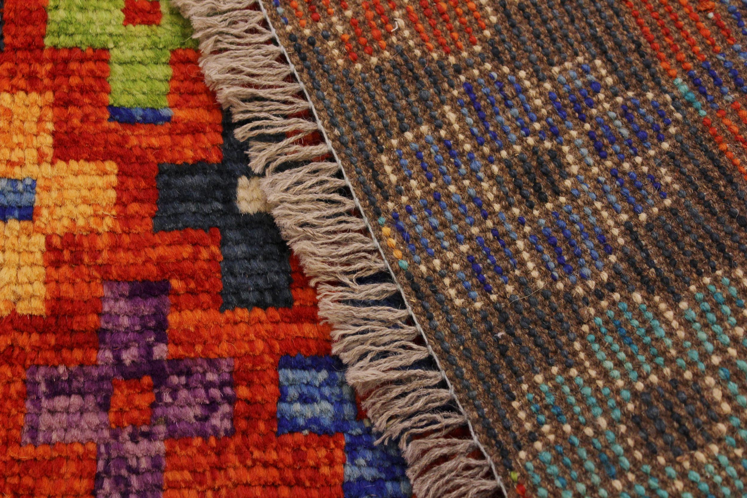 handmade Modern Balouchi Rust Gray Hand Knotted RECTANGLE 100% WOOL area rug 6x8