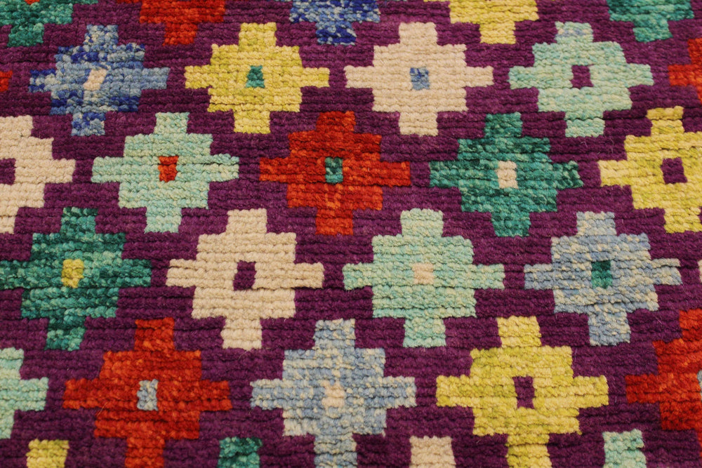 handmade Modern Balouchi Purple Beige Hand Knotted RECTANGLE 100% WOOL area rug 3x5