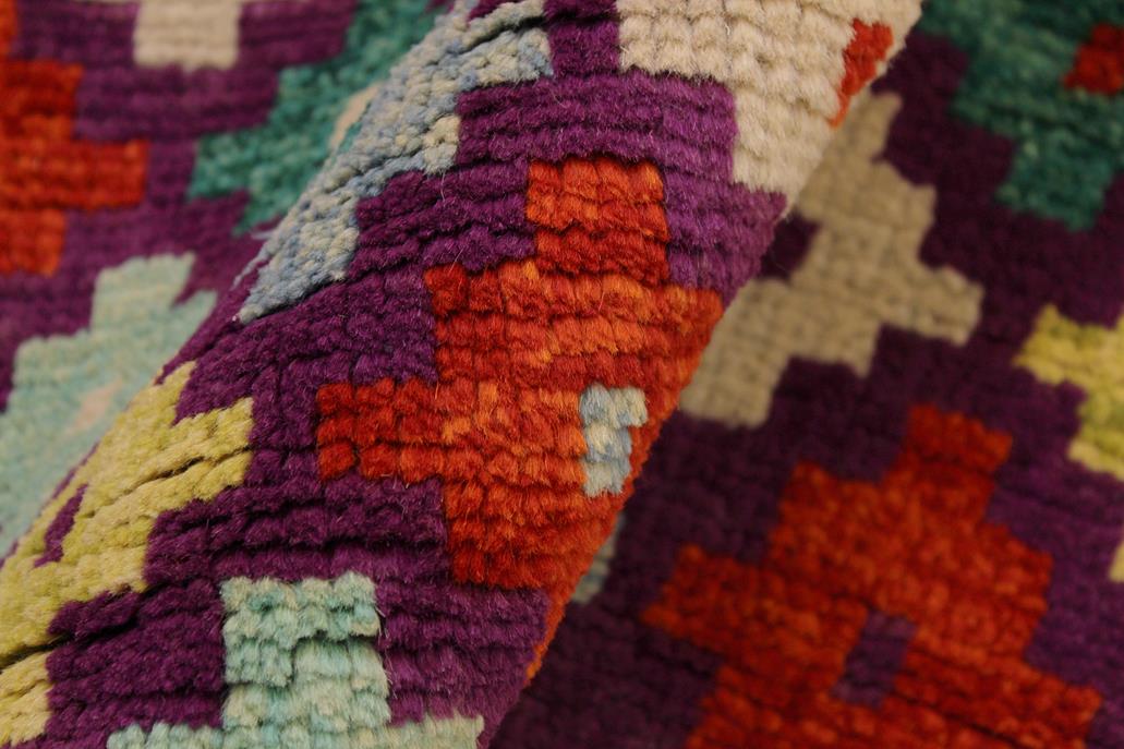 handmade Modern Balouchi Purple Beige Hand Knotted RECTANGLE 100% WOOL area rug 3x5