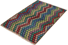 handmade Modern Balouchi Blue Beige Hand Knotted RECTANGLE 100% WOOL area rug 3x5