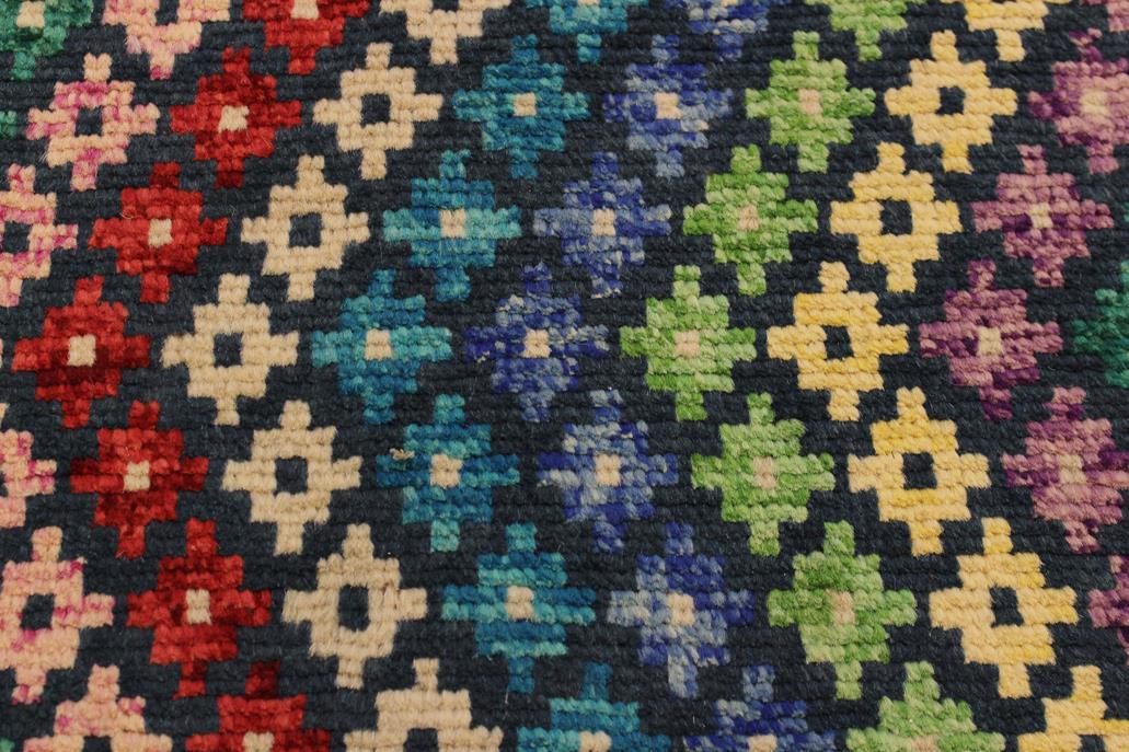 handmade Modern Balouchi Blue Beige Hand Knotted RECTANGLE 100% WOOL area rug 3x5