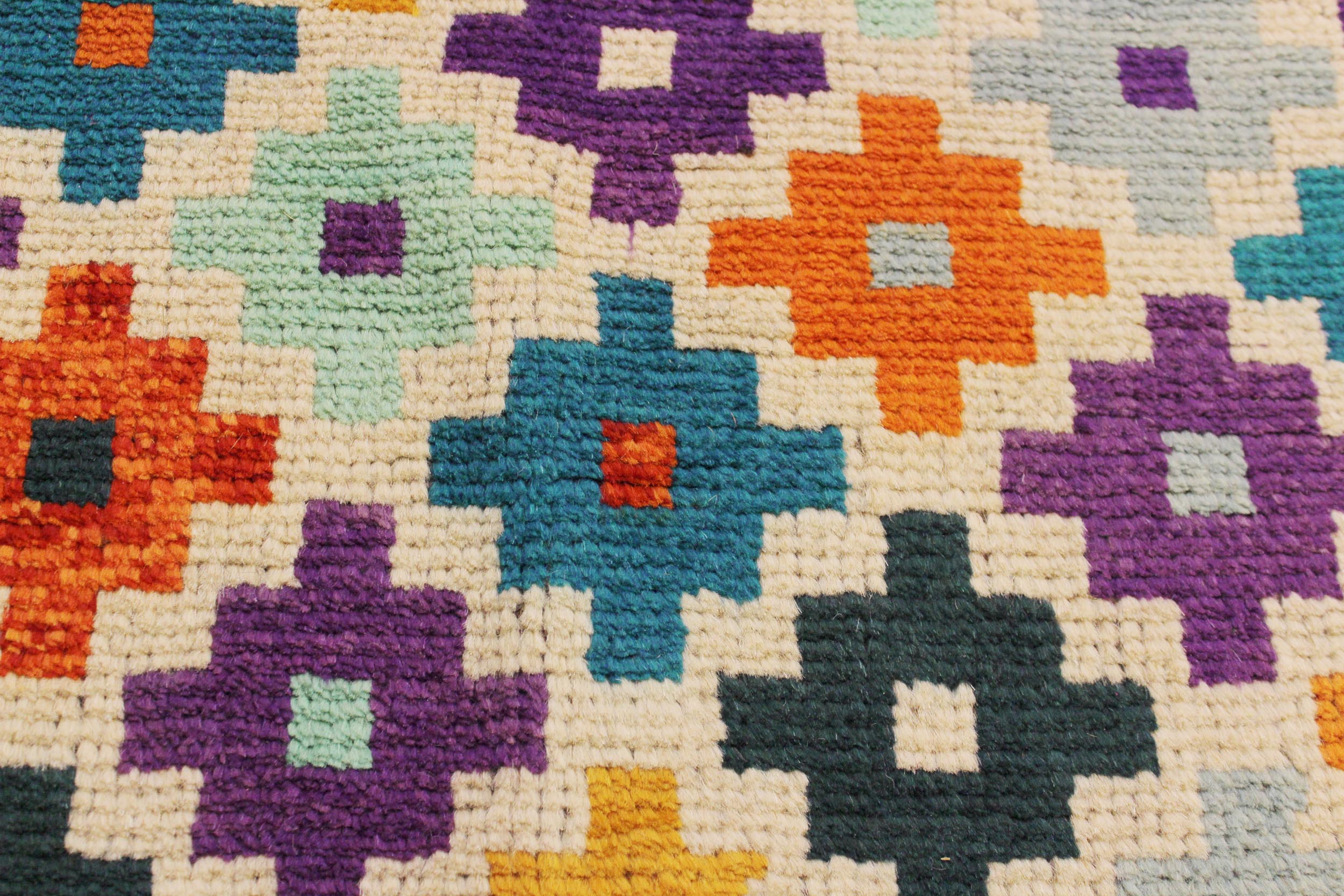 handmade Modern Balouchi Beige Blue Hand Knotted RECTANGLE 100% WOOL area rug 6x8