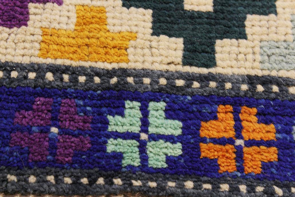 handmade Modern Balouchi Beige Blue Hand Knotted RECTANGLE 100% WOOL area rug 6x8