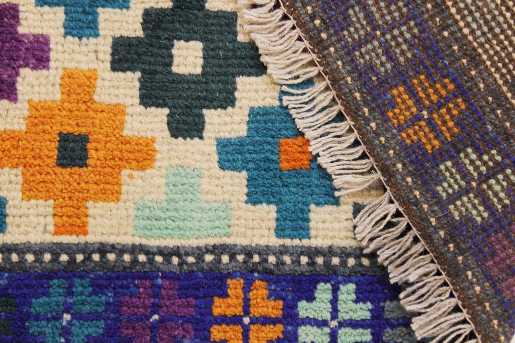 handmade Modern Balouchi Beige Blue Hand Knotted RECTANGLE 100% WOOL area rug 6x8