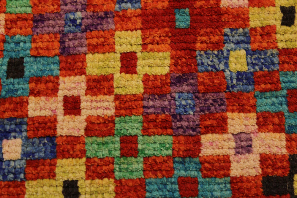 handmade Geometric Balouchi Orange Blue Hand Knotted RECTANGLE 100% WOOL area rug 3x5