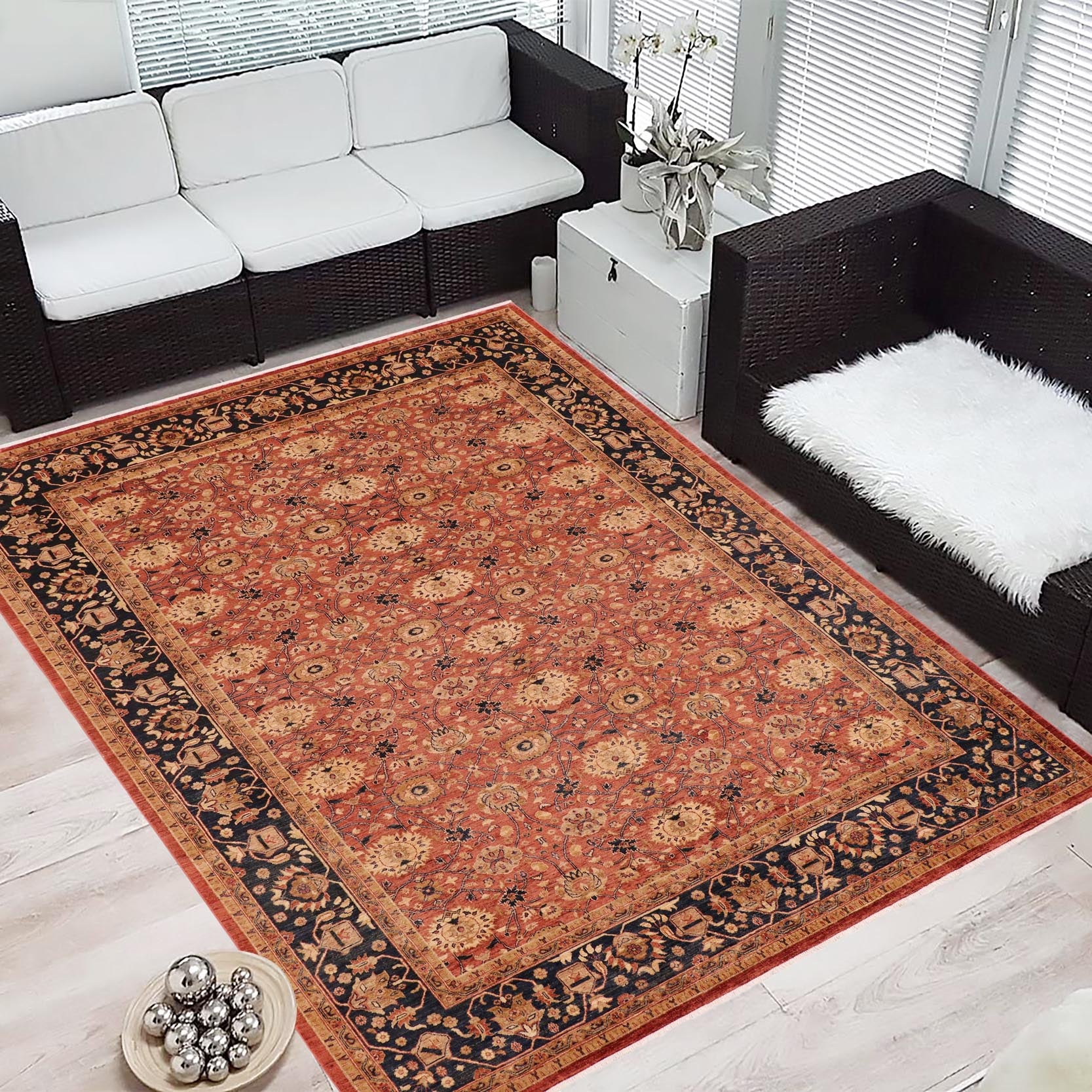 handmade Transitional Kafkaz Red Blue Hand Knotted RECTANGLE 100% WOOL area rug 9' x 12'