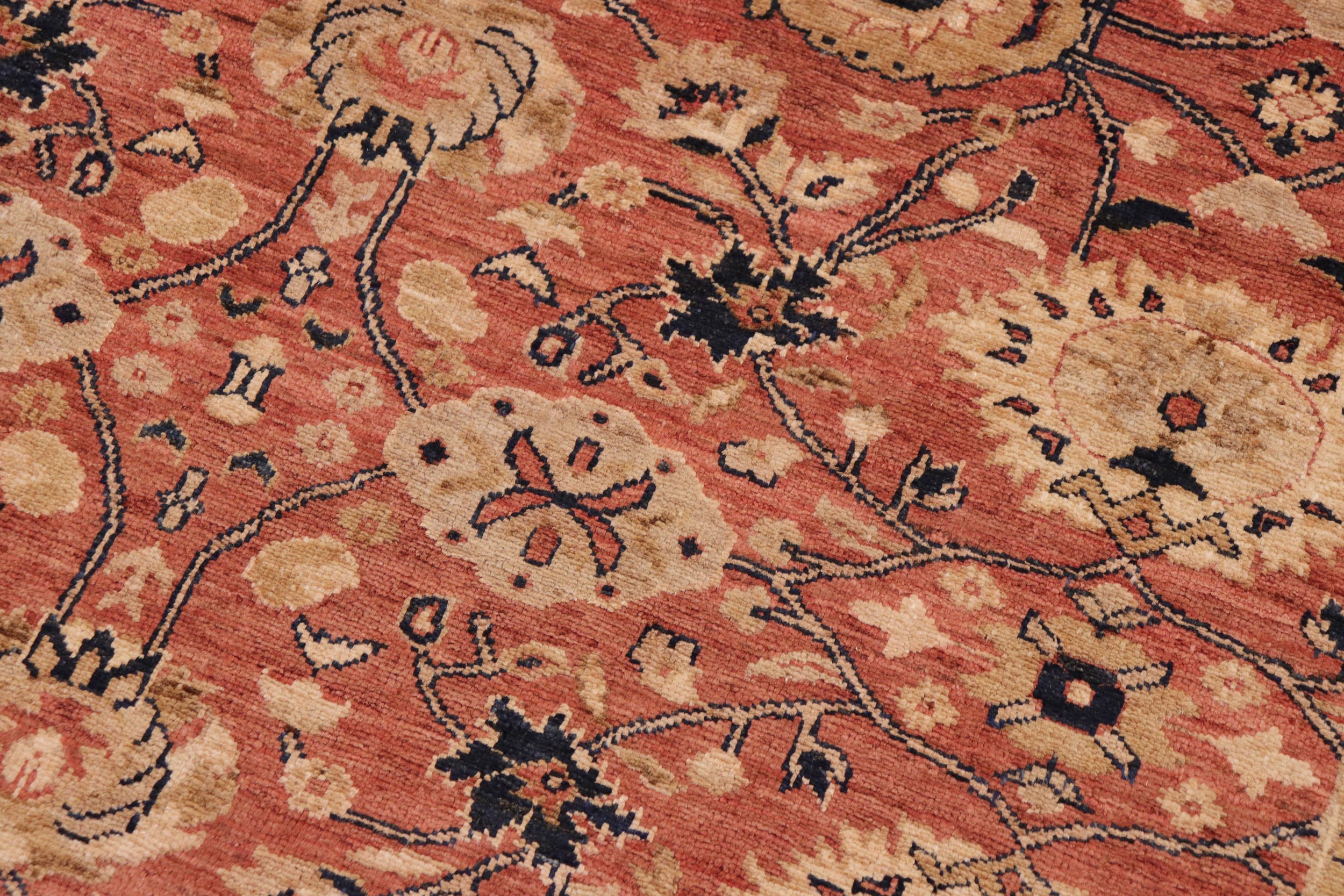 handmade Transitional Kafkaz Red Blue Hand Knotted RECTANGLE 100% WOOL area rug 9' x 12'