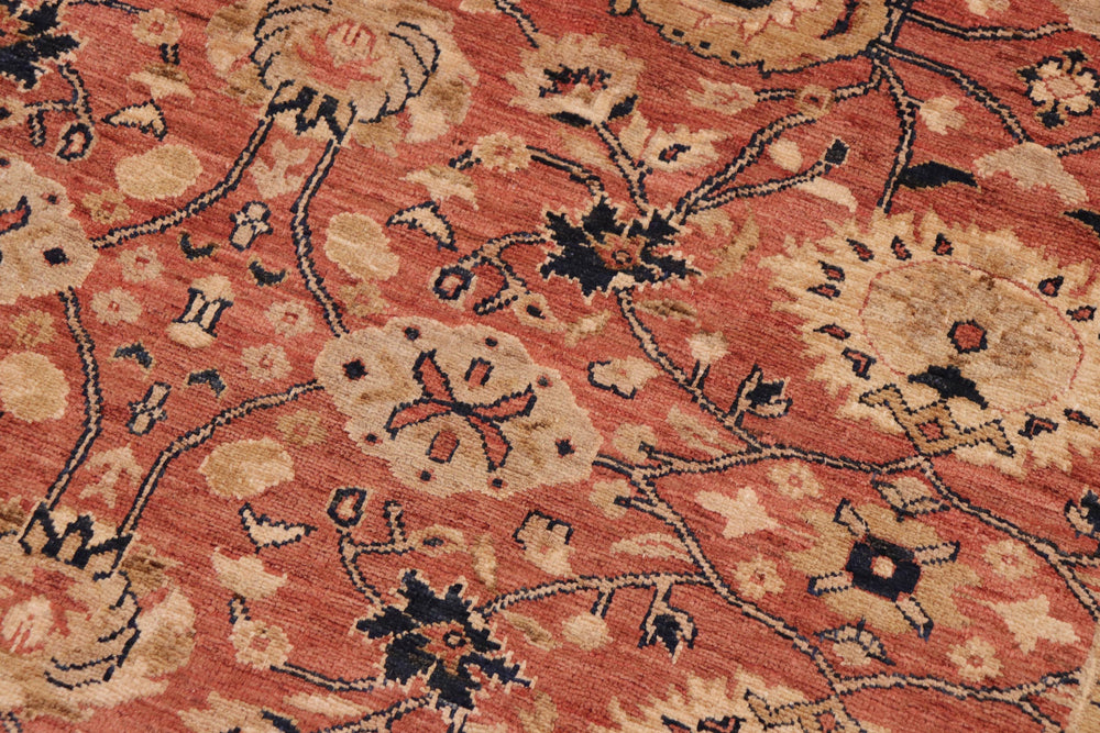 handmade Transitional Kafkaz Red Blue Hand Knotted RECTANGLE 100% WOOL area rug 9' x 12'