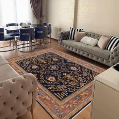 handmade Traditional Kafkaz Blue Lt. Brown Hand Knotted RECTANGLE 100% WOOL area rug 9 x 12