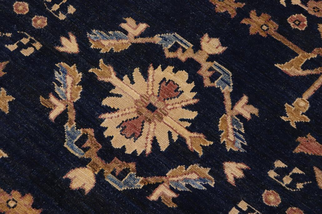 handmade Traditional Kafkaz Blue Lt. Brown Hand Knotted RECTANGLE 100% WOOL area rug 9 x 12