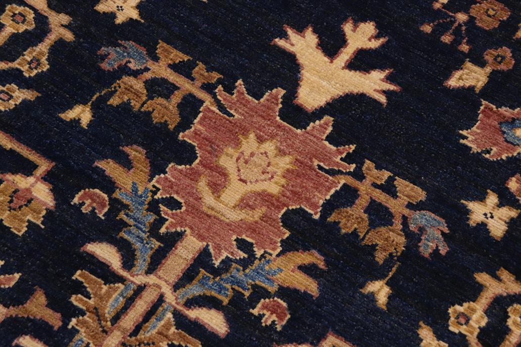 handmade Traditional Kafkaz Blue Lt. Brown Hand Knotted RECTANGLE 100% WOOL area rug 9 x 12