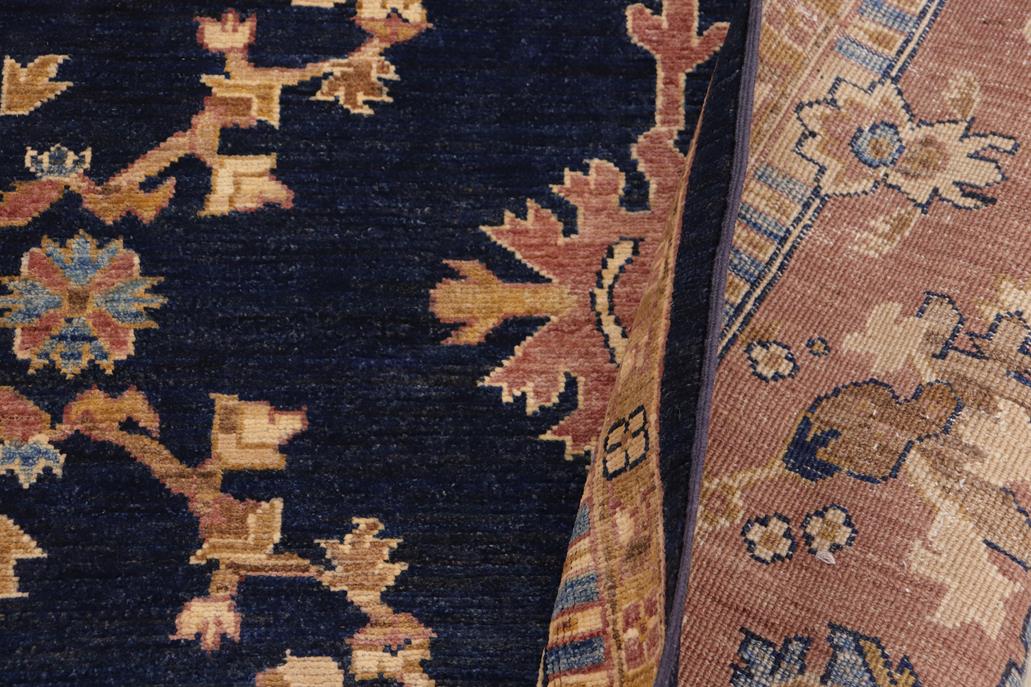 handmade Traditional Kafkaz Blue Lt. Brown Hand Knotted RECTANGLE 100% WOOL area rug 9 x 12