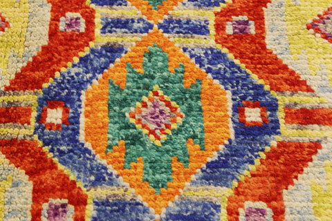handmade Geometric Balouchi Red Blue Hand Knotted RECTANGLE 100% WOOL area rug 6x8